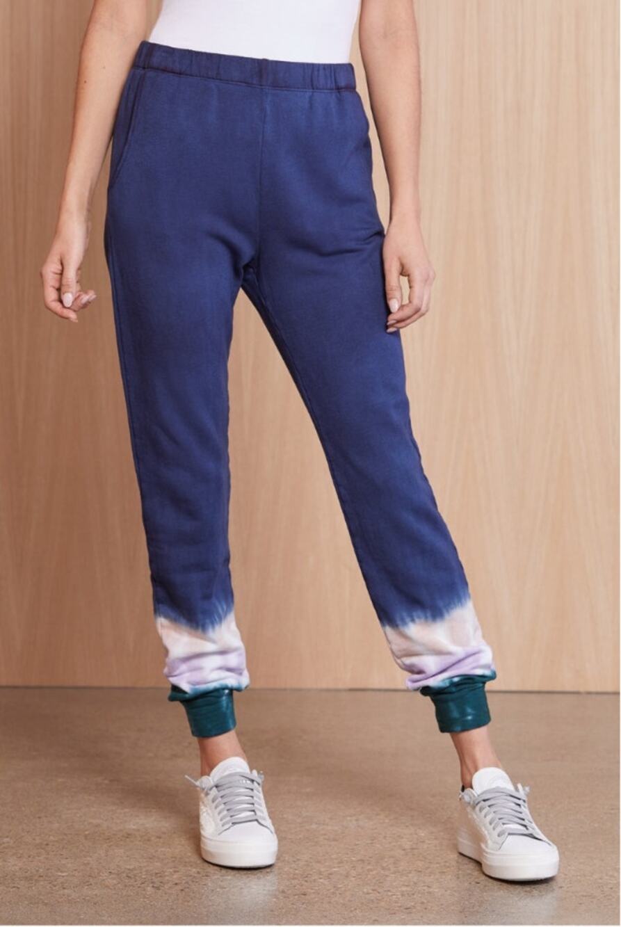 MONROW Evereve NWT Navy Tie Dye Jogger Sweatpant Pant // S